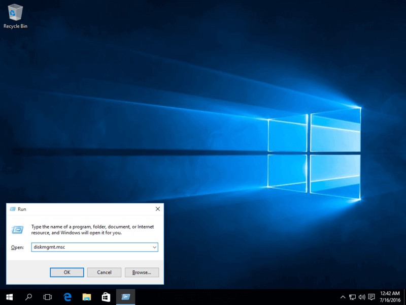 Apri Gestione disco di Windows