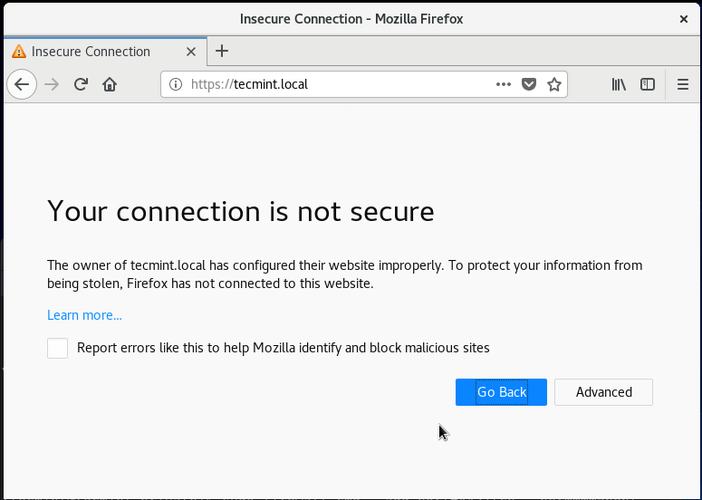 Avviso Certificato SSL