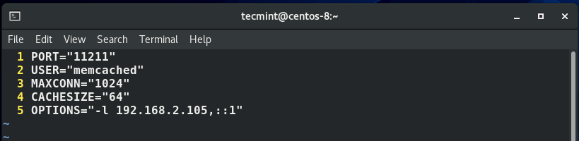 Configurare Memcached su CentOS 8