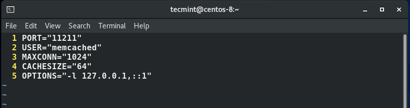 Vista Memcached Configurazione