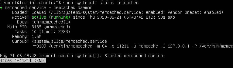 Controllare Memcached Stato