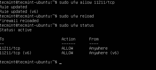 Aprire Memcached Porta sul Firewall UFW
