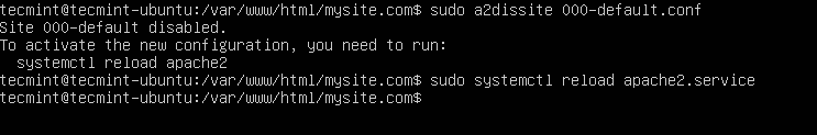Disattivare Sito web Apache