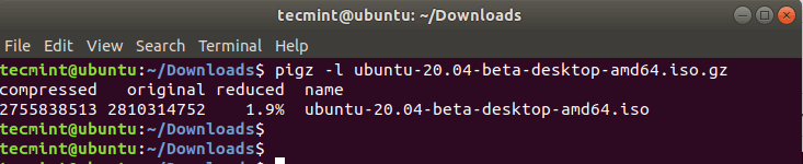 Visualizzare il Contenuto del File Compresso in Linux