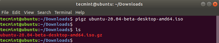 Comprimere il File in Linux