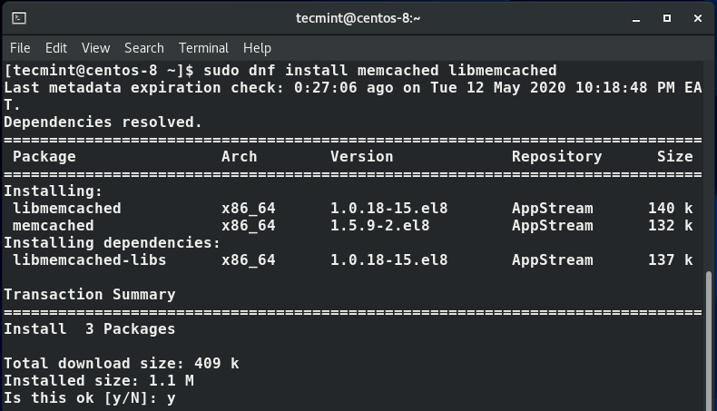 Installare Memcached in CentOS 8