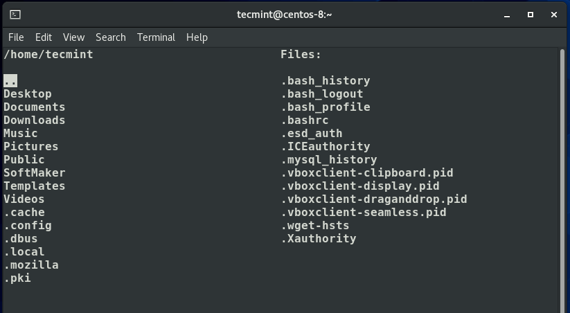 Elenco di File e Cartelle in Linux