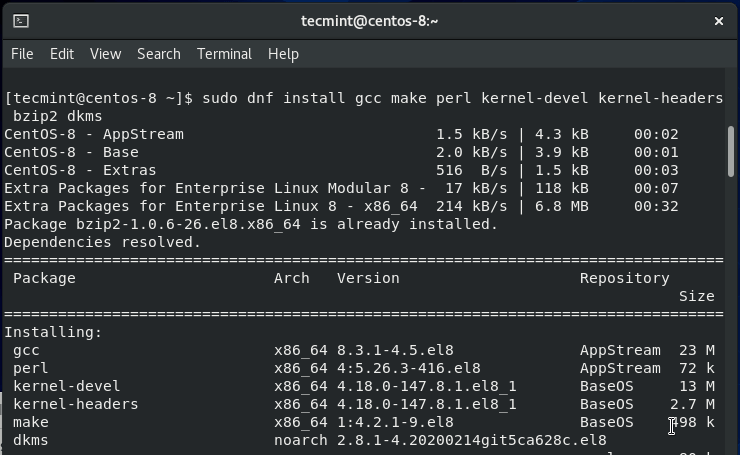 Installare gli Headers del Kernel in CentOS 8