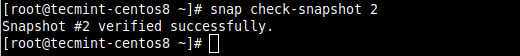 Verificare una Snapshot