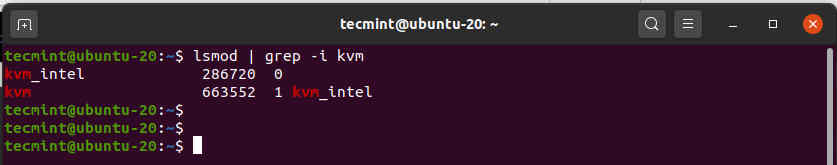 Controllo KVM Moduli in Ubuntu