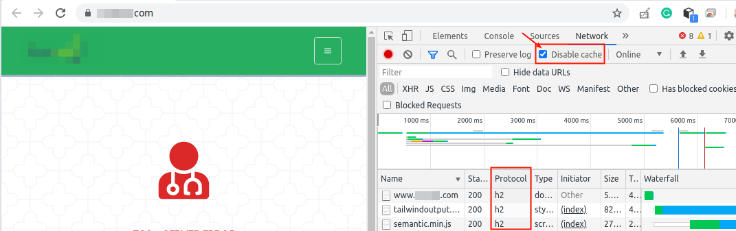 Sito web in Esecuzione su HTTP/2.0