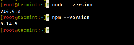 Controllare NodeJS Versione di CentOS
