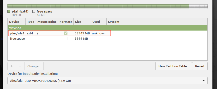 Partizione Di Root Creato