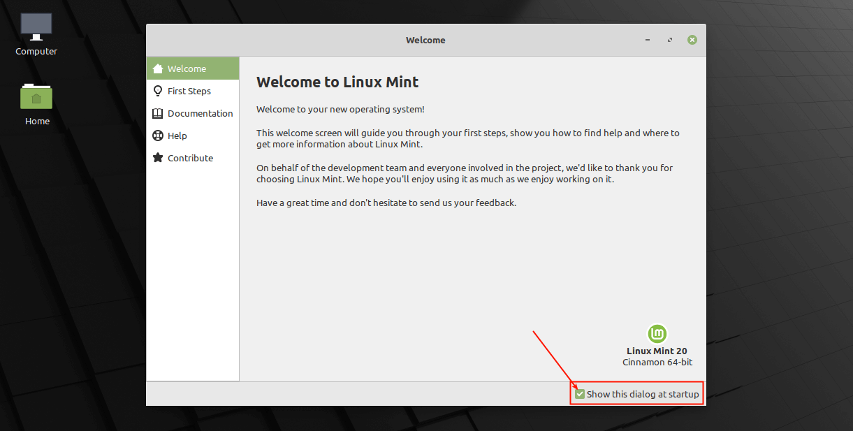 Linux Mint 20 Schermata Di Benvenuto