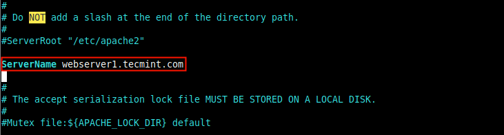 Set FQDN del Server di Apache