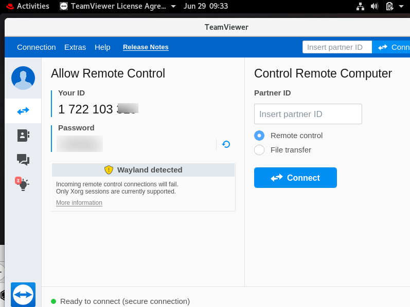 TeamViewer in Esecuzione in RHEL 8