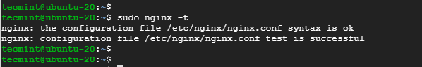 Controllare la Configurazione di Nginx in Ubuntu 20.04