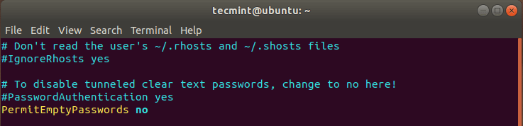 Disabilitare un Utente SSH senza password account di accesso