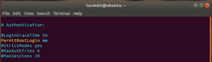Disattivare SSH Root