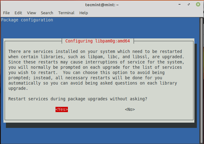 Configurare Linux Mint Servizi