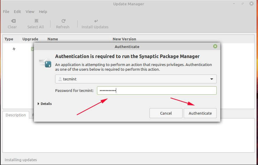 Linux Mint Autenticazione