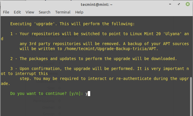 Aggiornamento di Linux Mint 20