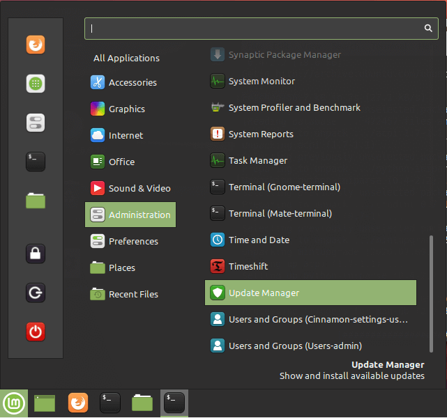 Linux Mint Update Manager