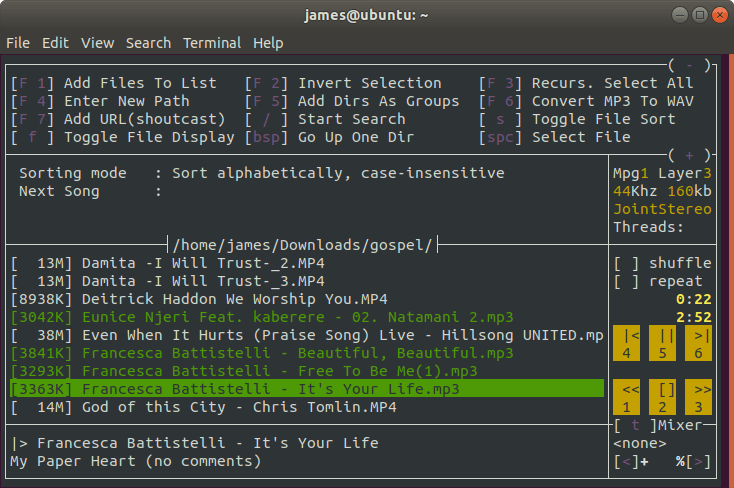 Mp3blaster - Player Audio per Linux Console