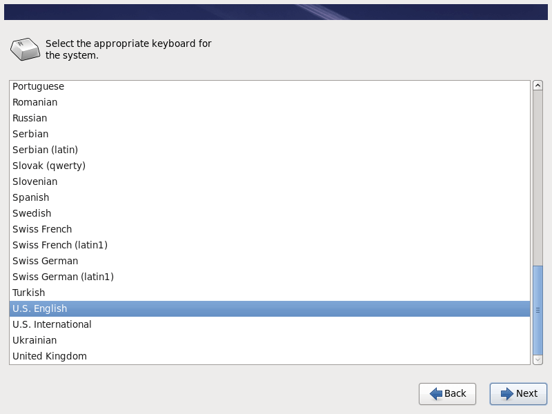 Selezionare RHEL 6.10 Tastiera