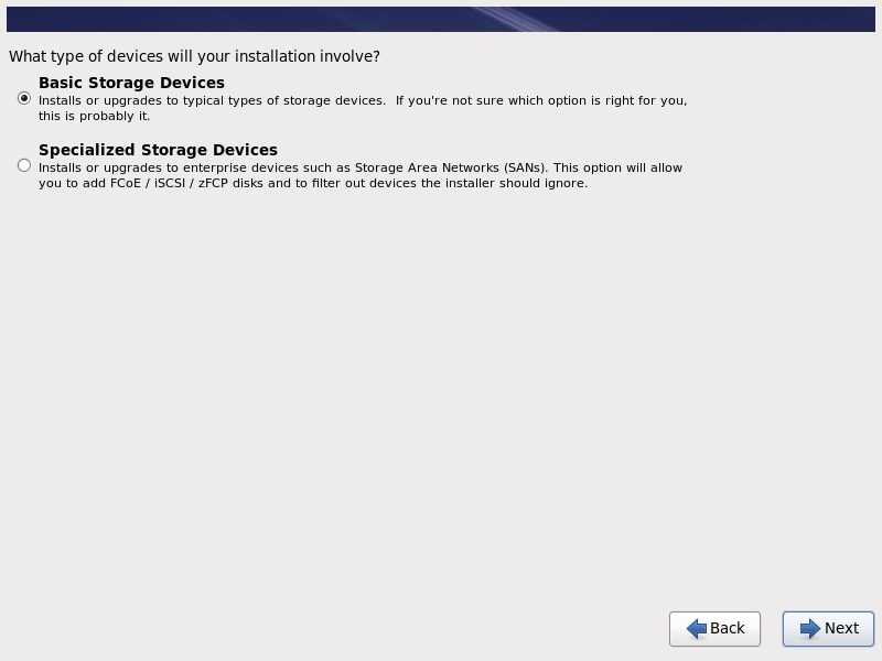 Selezionare RHEL 6.10 Installazione del Dispositivo di Archiviazione