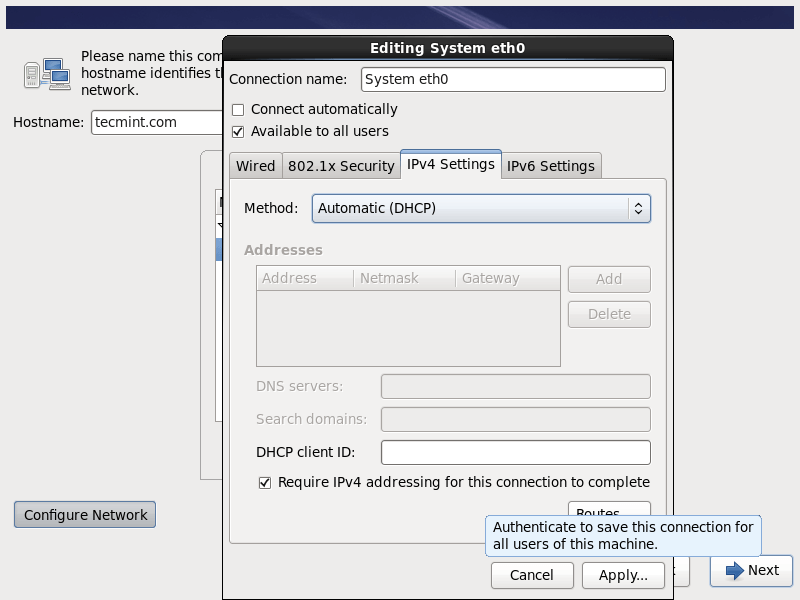 Configurare la Rete in RHEL 6.10