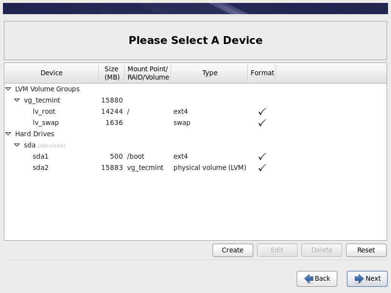RHEL 6.10 Tabella di Partizione