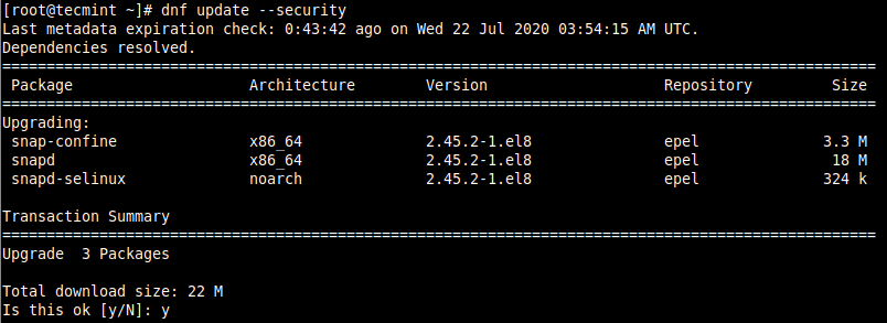 Installare gli Aggiornamenti di Sicurezza su CentOS 8