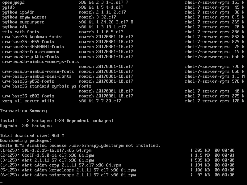 Aggiornamento RHEL 7