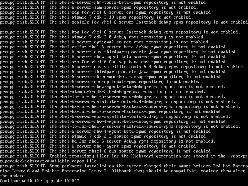 Aggiornamento RHEL 6 per RHEL 7