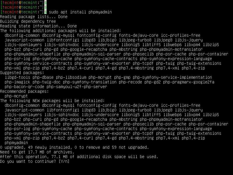 Installare PhpMyAdmin in Ubuntu