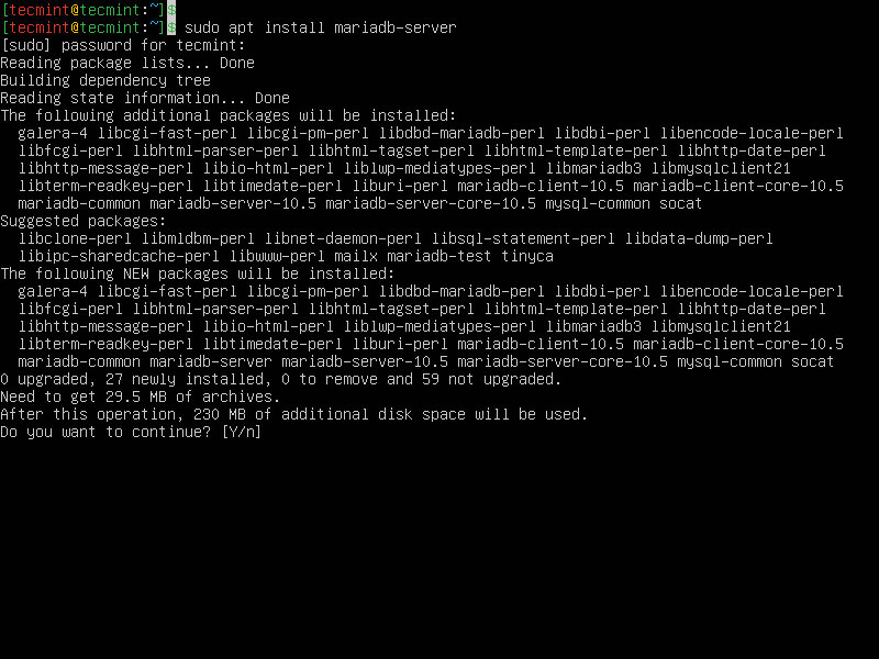 Installare MaraiDB in Ubuntu
