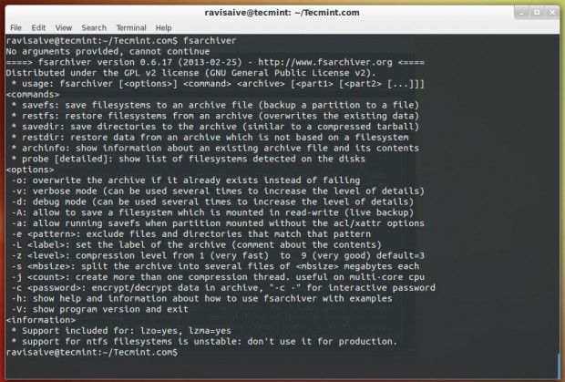 FSArchiver per Linux