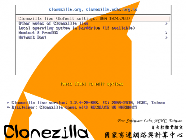 Clonezilla per Linux