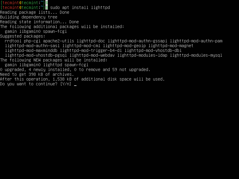 Installare Lighttpd in Ubuntu