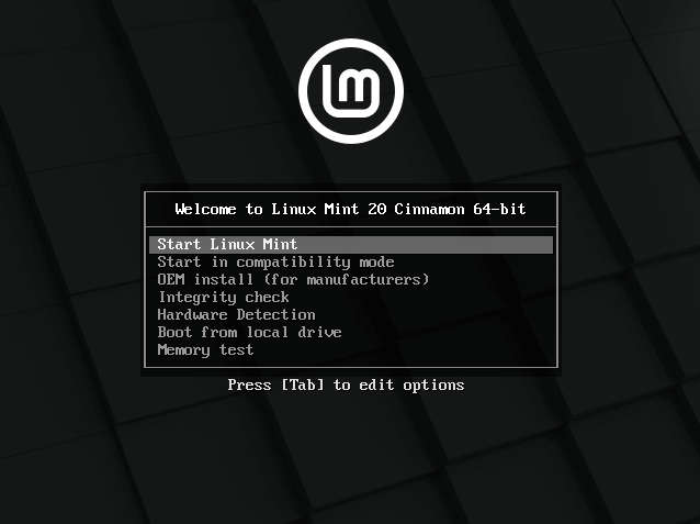 Linux Mint 20 Menu Di Grub