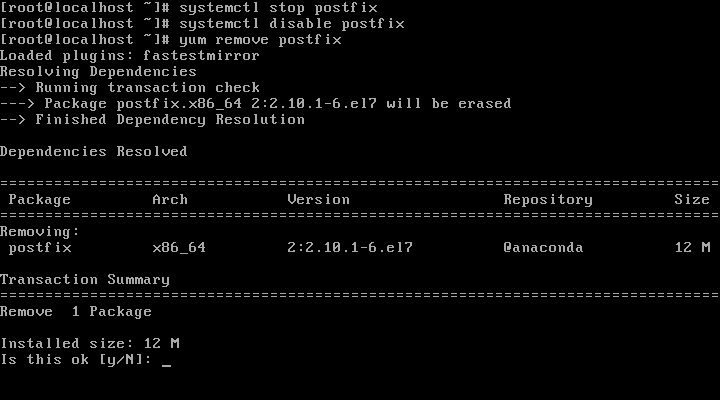 Disabilitare e Rimuovere Postfix