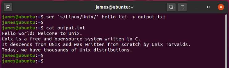 Reindirizzare l'Output di File