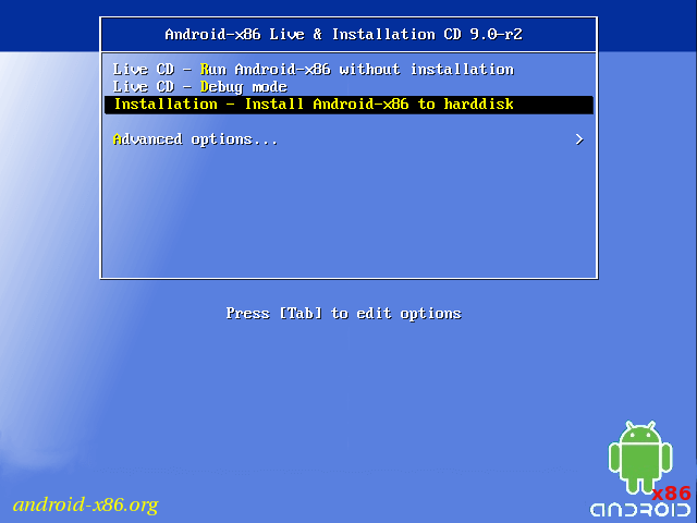 Installa Android su disco rigido