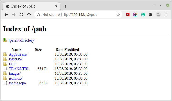 Controlla FTP dal browser