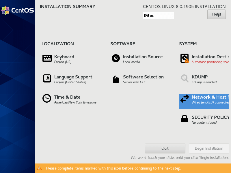 Fonti di installazione di CentOS