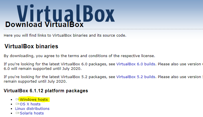 Scarica VirtualBox per Windows