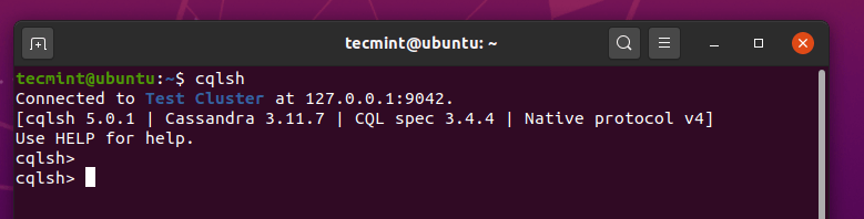 Avvia Cassandra cqlsh Shell