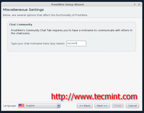Impostazioni varie FrostWire