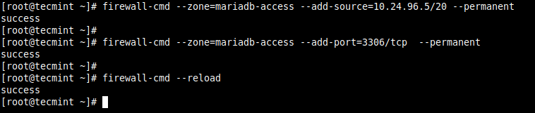 Porta aperta per IP specifico in Firewalld